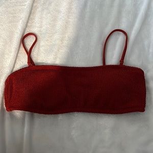 Red swimsuit top